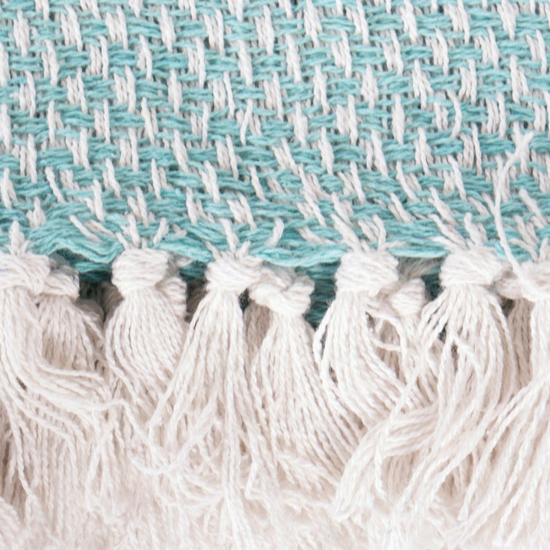 DII 100% Cotton Basket Weave Throw for Indoor/Outdoor Use Camping Bbq's Beaches Everyday Blanket, 50 x 60, Woven Stripe - Image 2